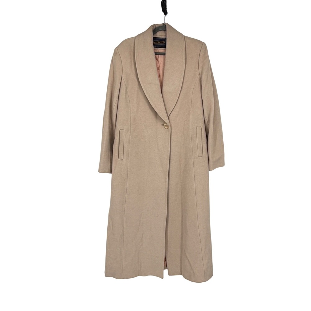 Pendleton Womens 14 Blush‎ Pink Full Length Shawl Collar Maxi Coat Single Button